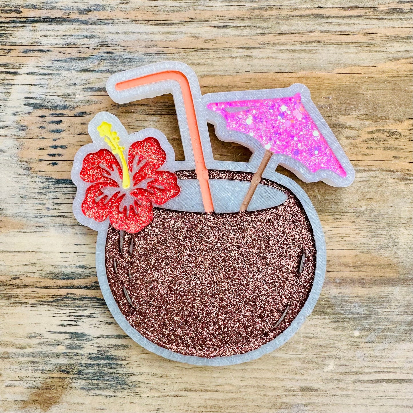 Summer Coconut Umbrella Drink Car Freshie